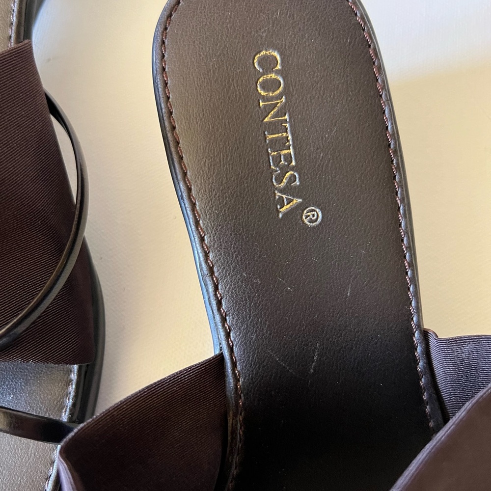 VINTAGE 90s Y2K Contessa Strappy Slip On Sandals with Wedge 8 - Picture 3 of 5